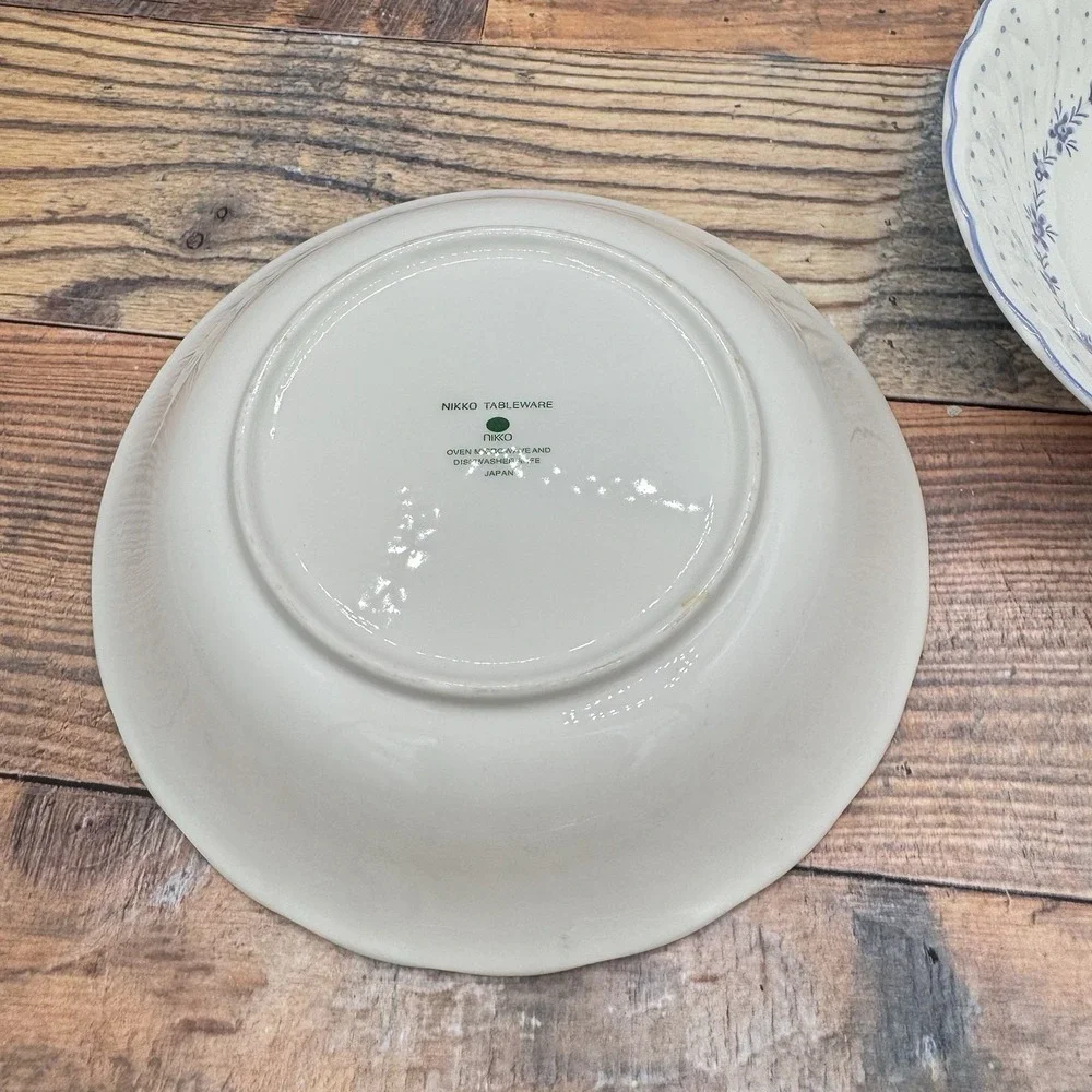 Nikko Blue Peony Soup Cereal Bowls Japan Set Of 2 Floral 1986 Blossomtime